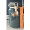 Image 1 : Nabob Green Ceramic Coffee Canister with Brass fastener