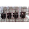 Image 1 : Set of four vintage brown ceramic insulators with lag screw - 3" tall