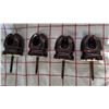 Image 2 : Set of four vintage brown ceramic insulators with lag screw - 3" tall