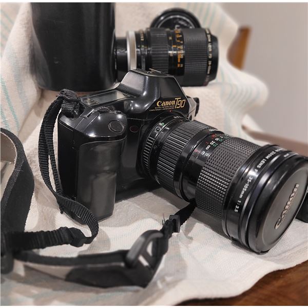 Canon T90 camera with 35-105mm lens & 28-50mm lens & power winder A