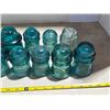Image 3 : Various blue glass insulators