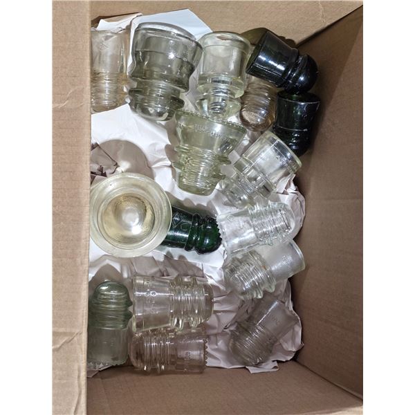 Lot of various glass insulators