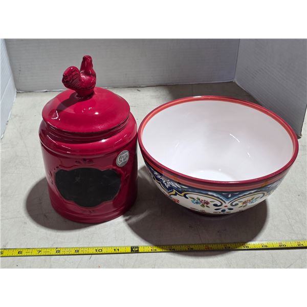 Write on me cookie jar and decorative bowl