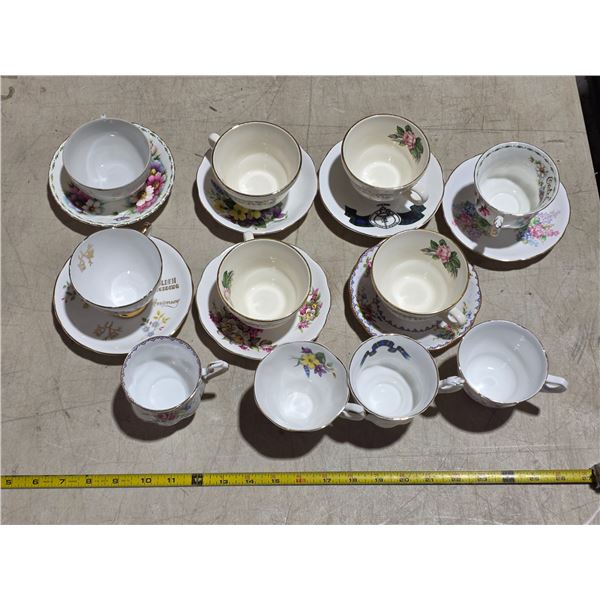 Various chinaware, teacups and saucers