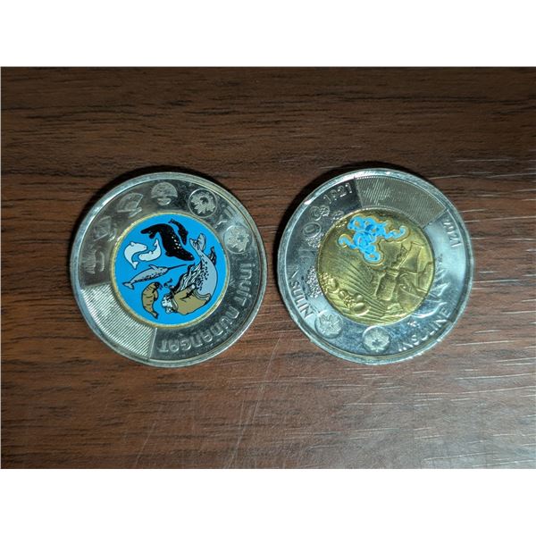 (2) Canadian Toonies (Inuit 2024) and (2021 Insulin)