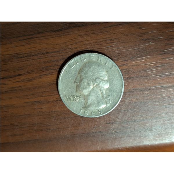 1966 American 25 Cent Coin