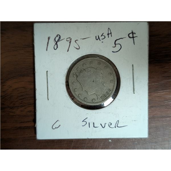 1895 American 5 Cent Coin