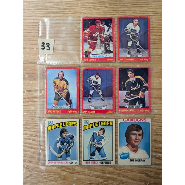 (8) 1970s Hockey Cards