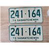 Image 1 : (2) Matching 1974 License Plates 241-164