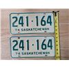 Image 2 : (2) Matching 1974 License Plates 241-164