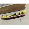 Image 2 : Vintage Wind Up Rowing Boat Toy w/ Original Box (Works)
