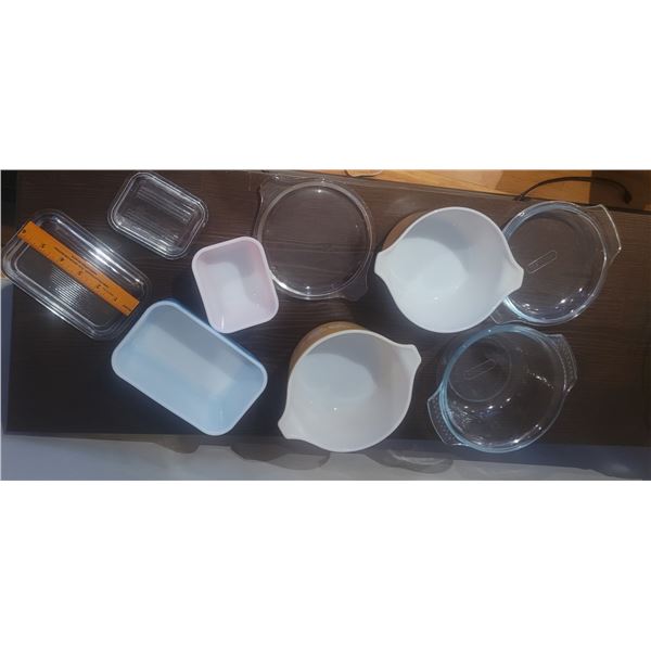 Five small casserole dishes - all with lids