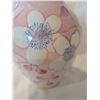 Image 2 : Pink ceramic vase with flowers - 8" tall - beautifully hand painted and glazed