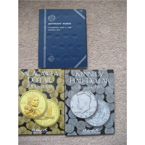 LOT OF 3 DIFFERENT US COIN ALBUMS - Empty