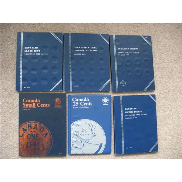 LOT OF 6 DIFFERENT CANADIAN COIN ALBUMS - Empty