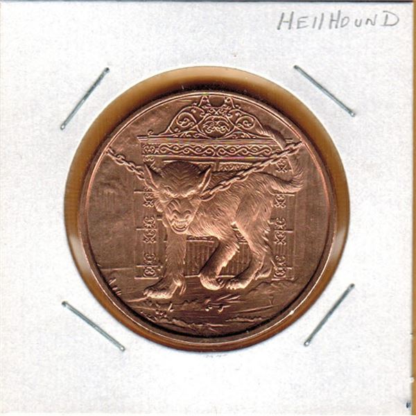 1 OUNCE COPPER -   .999 FINE - NORSE MYTHOLOGY - HELLHOUND