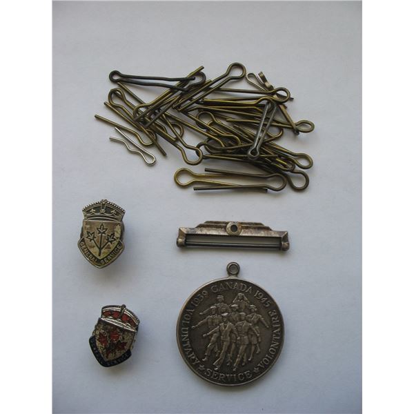 SILVER CANADIAN VOLUNTEER MEDAL- GENERAL SERVICE PINS - One Sterlng - Pins for Badges