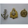 Image 1 : LOT OF 3 MILITARY CAP BADGES