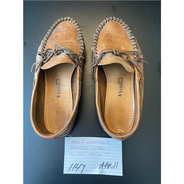 Mens' leather - house shoes - size 9