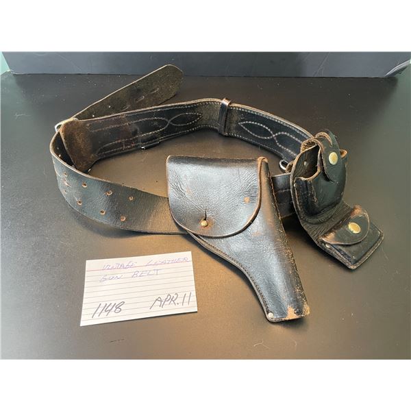 Vintage leather gun belt