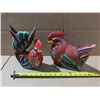 Image 2 : 2 Paper Mache Chickens Set