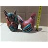 Image 3 : 2 Paper Mache Chickens Set