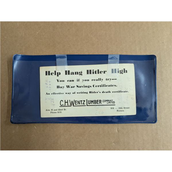 Vintage "Help Hang Hitler High: Advert Paper