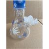 Image 3 : 14" H Cannabis Leaf Glass Smokers Bong (Never Used)