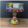 Image 1 : Marigold Carnival Glass “Kings Crown“ Thumbprint Compote