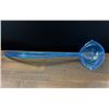 Image 6 : Blue Carnival Glass “Princess” Punch Bowl with 12 cups and Ladle.