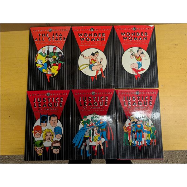 (6) Archive DC Editions Comic Collections (Justice League, Wonder Woman, JSA Stars)