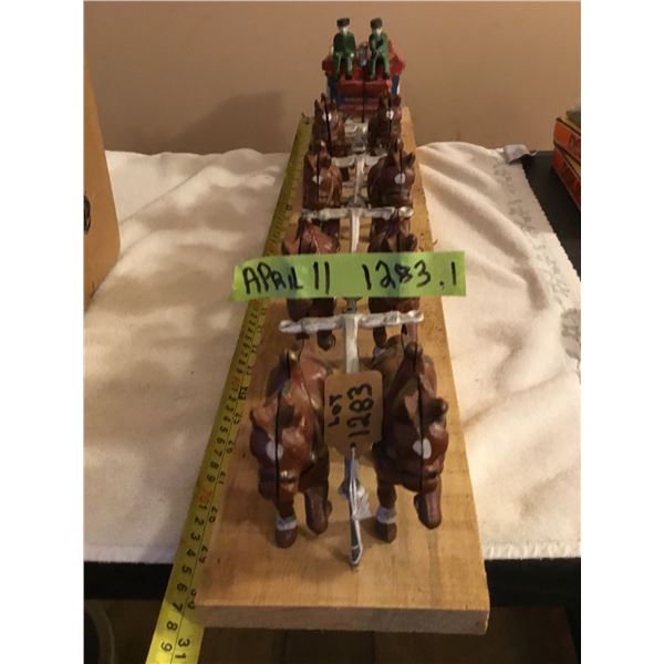 Castiron horses and wagon team