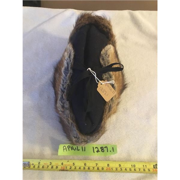 Vintage muskrat winter hat- very good condition- size large