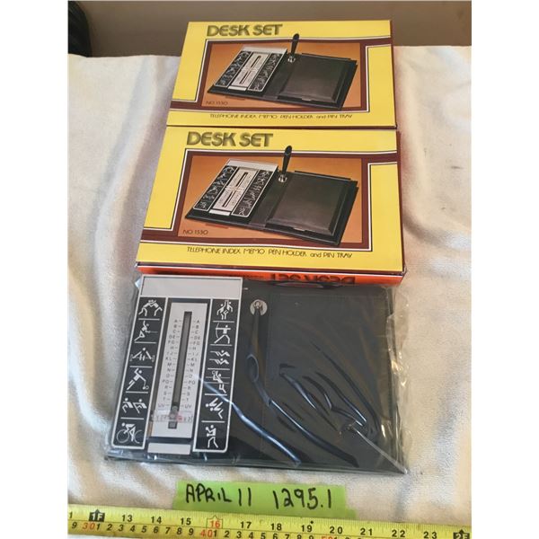 NOS 3 telephone index desk sets