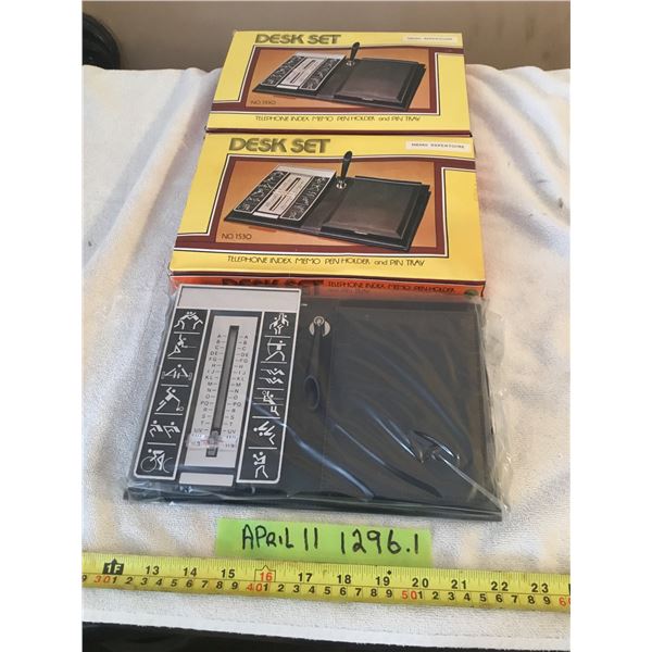 NOS 3 telephone index desk sets