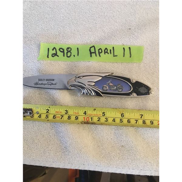 Franklin collection harley davidson folding knife- never used- little scratches