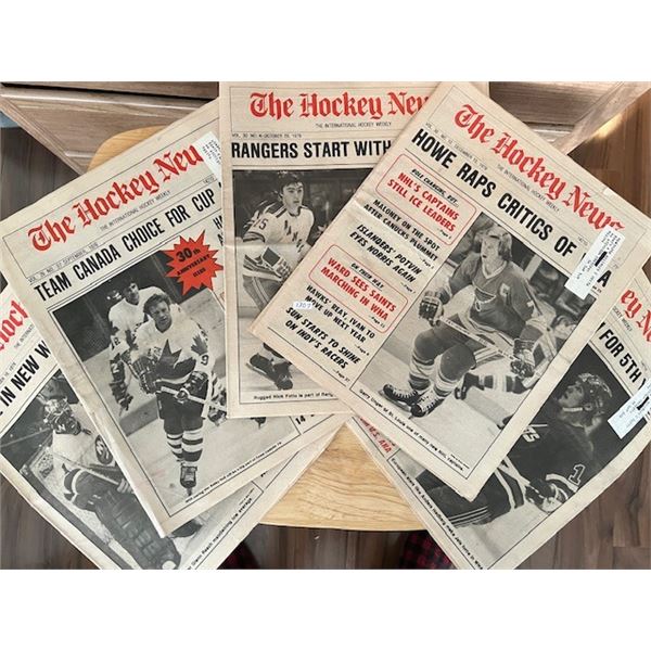 5 hockey news papers from 1976