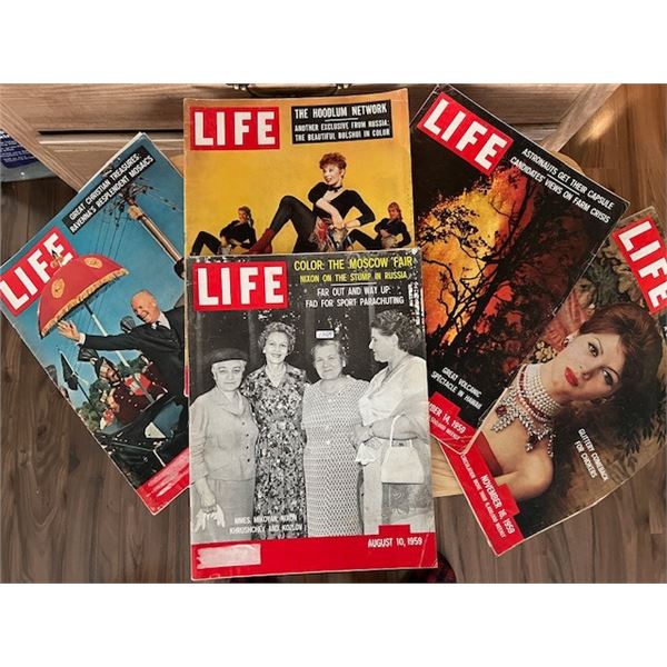 5 life magazines from 1959