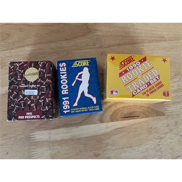 1990 and 1991 score rookies and traded set plus 1991 pro prospects NFL set
