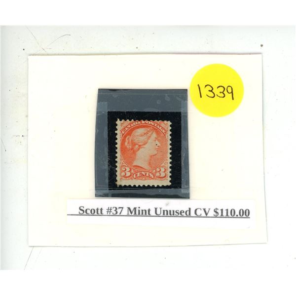 Scott #37 Mint Unused CV $110.00.