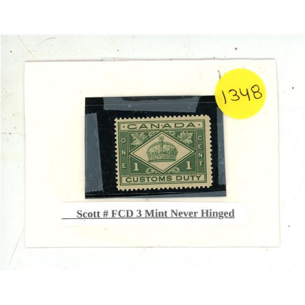 Scott #FCD 3 Mint Never Hinged.