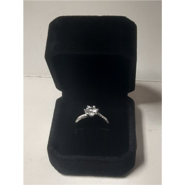 NEW Platinum Plated 1.0ct Heart Prong Ring