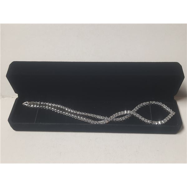 NEW Platinum Plated Tennis Necklace