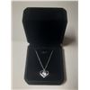 Image 1 : NEW Platinum Plated 1.0ct Heart Necklace