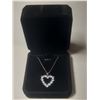 Image 1 : NEW Platinum Plated 2.4tcw Heart Necklace