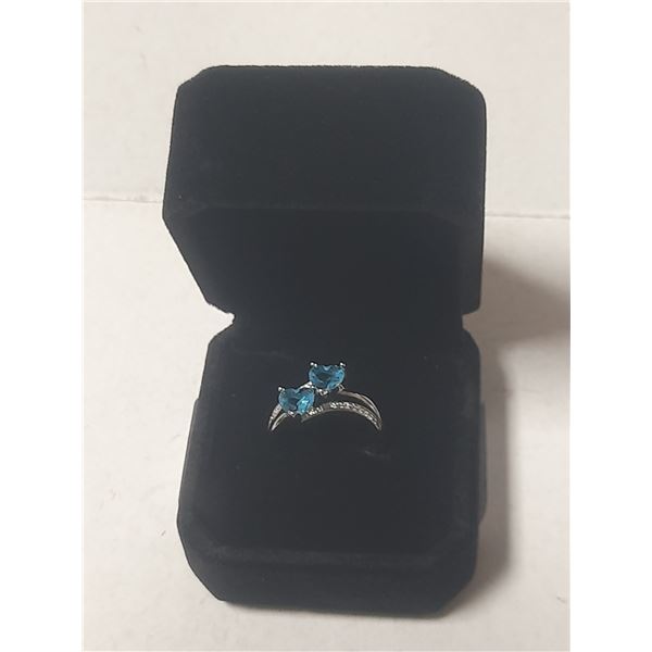 NEW Platinum Plated 1.0tcw 2 Hearts Ring