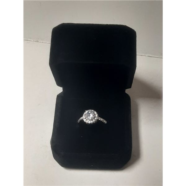 NEW Platinum Plated 1.0ct Halo Ring