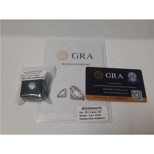 NEW 5.0ct Moissanite with GRA Report