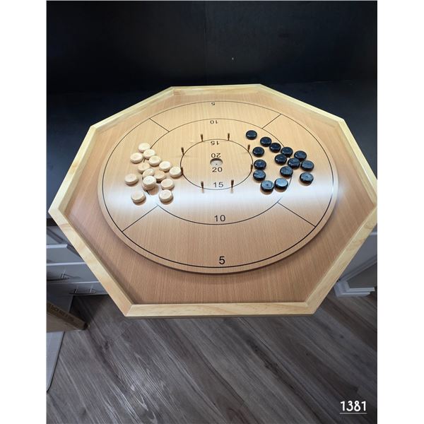 New never used crokinole 2 in 1 board with checkers