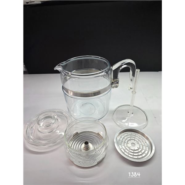 Pyrex coffee pot with glass stem- 9 cup- perfect condition